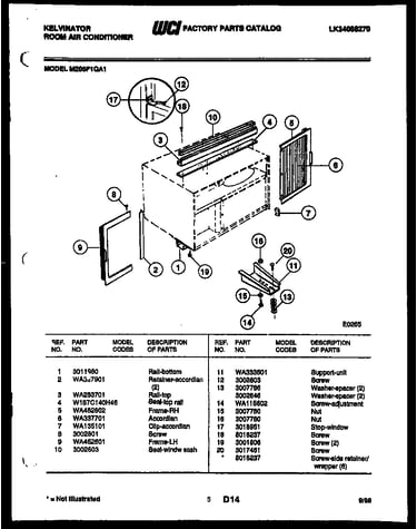 Cabinet and installation parts