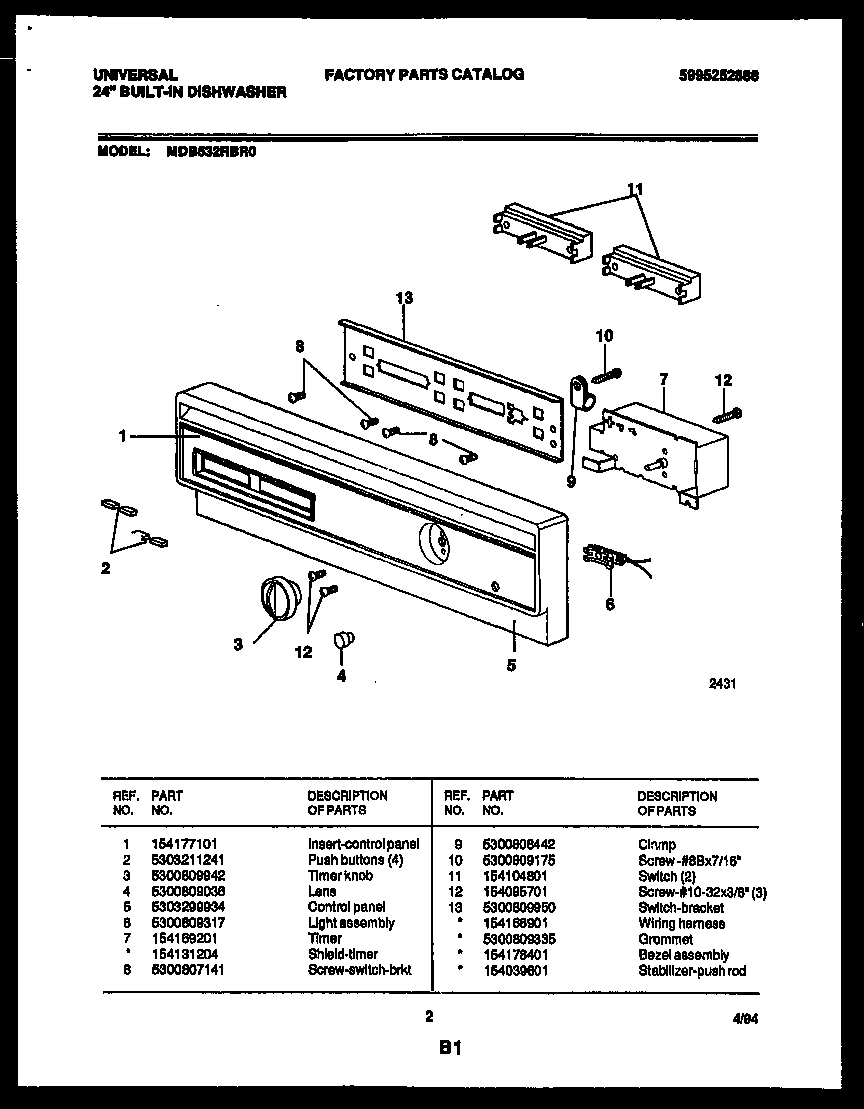 Console and control parts