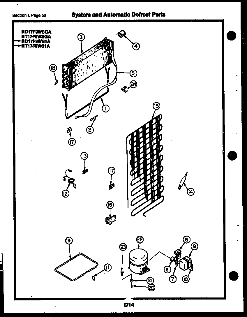 System and automatic defrost parts