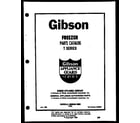 Gibson SC24C7DTLB cover sheet diagram