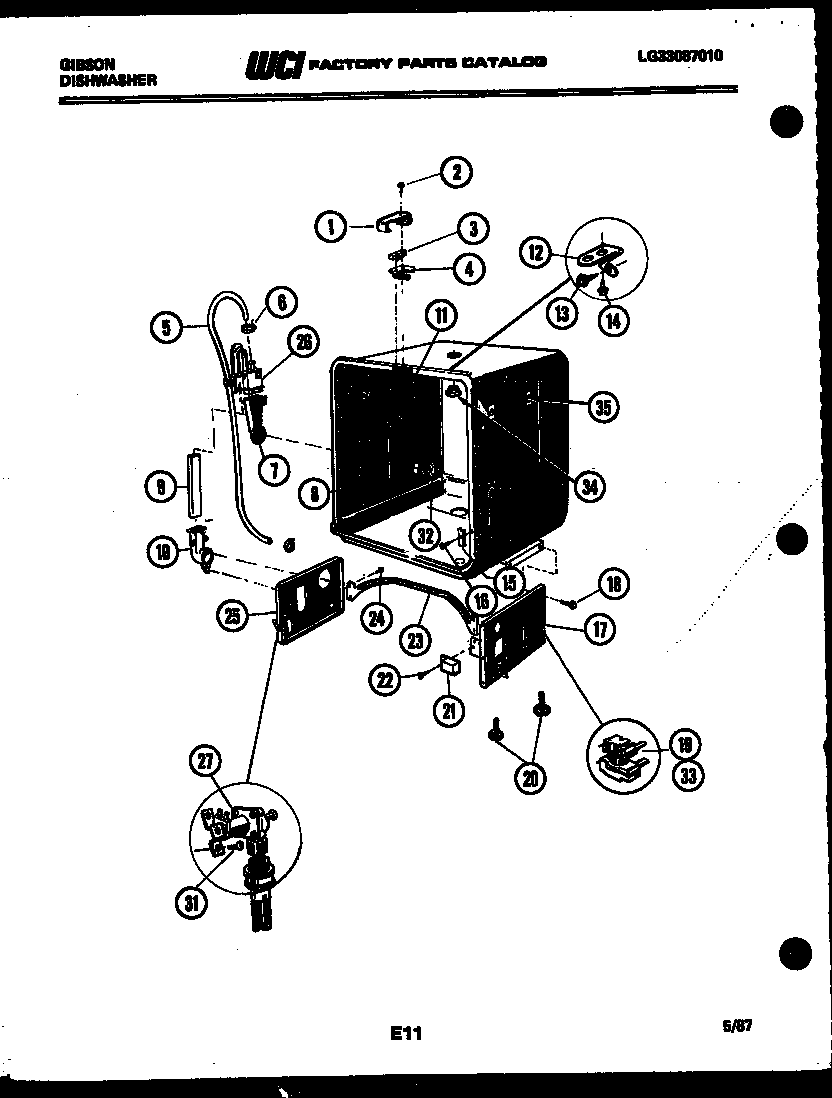 Tub and frame parts