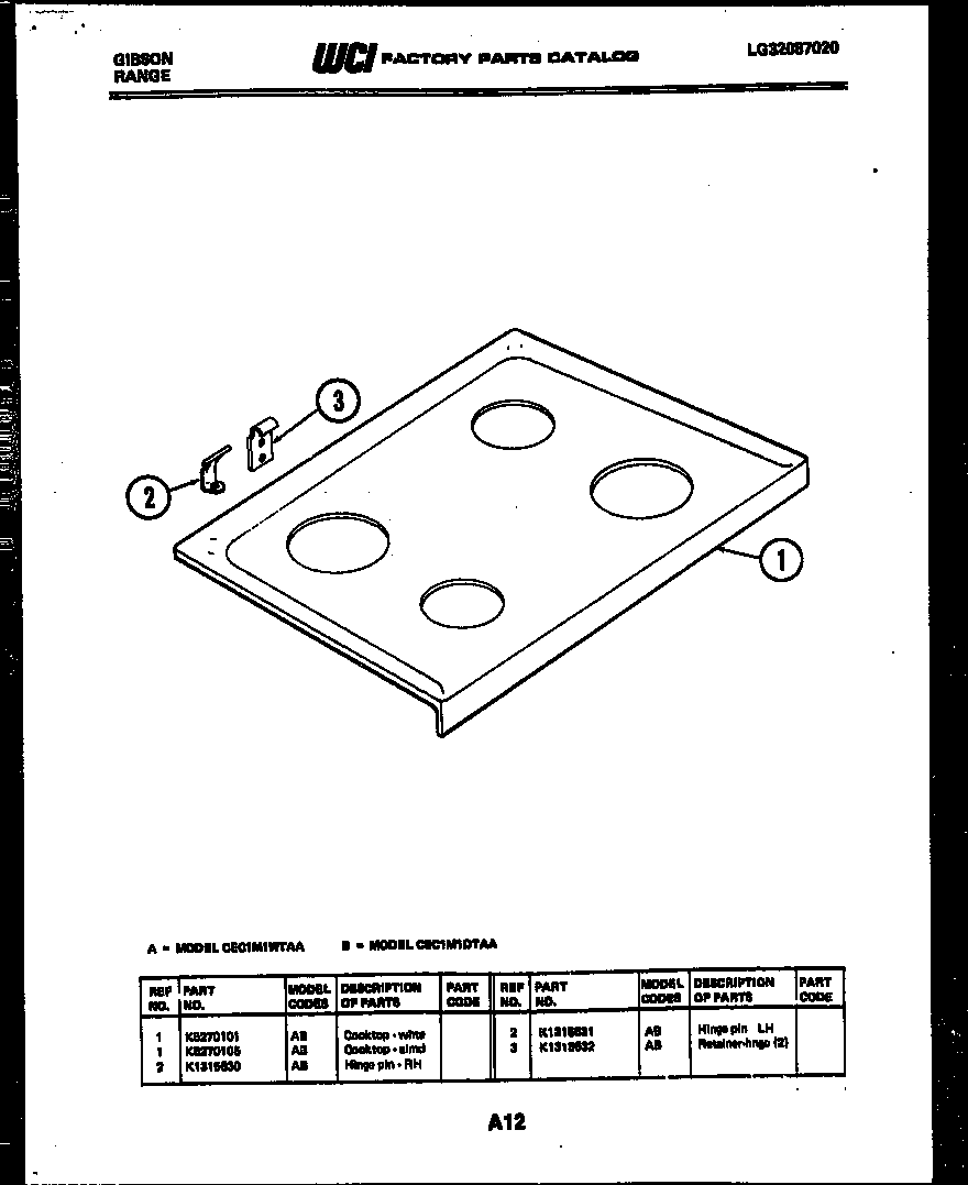 Cooktop parts