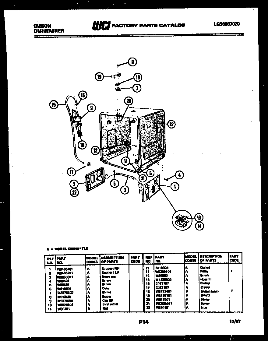 Tub and frame parts