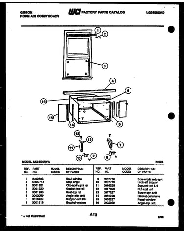 Cabinet and installation parts