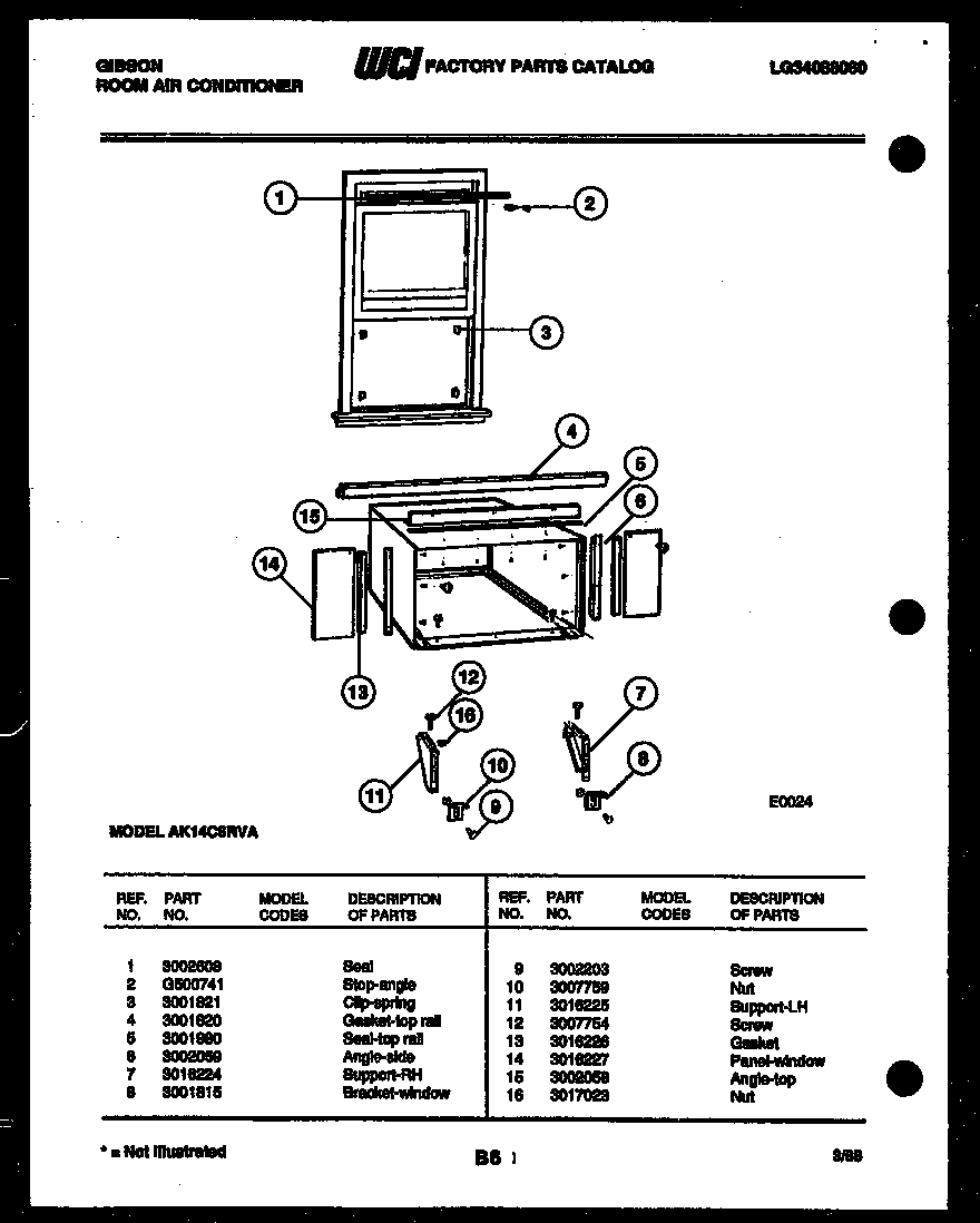 Cabinet and installation parts