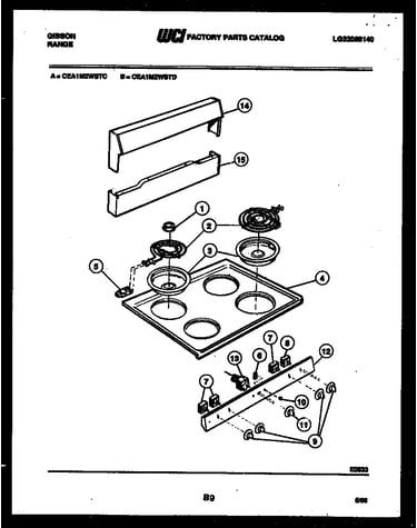 Backguard and cooktop parts