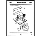 Gibson CEB1M3WSTA backguard and cooktop parts diagram