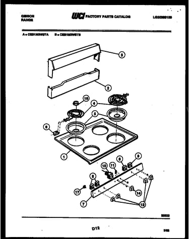 Backguard and cooktop parts