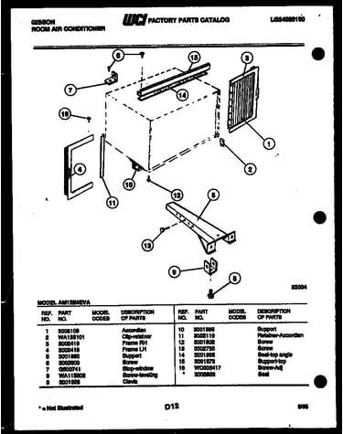 Cabinet and installation parts