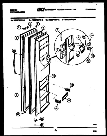 Freezer door parts