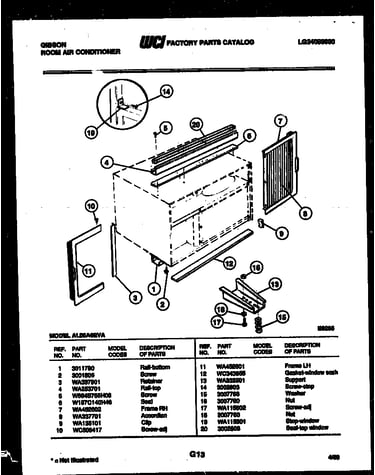 Cabinet and installation parts