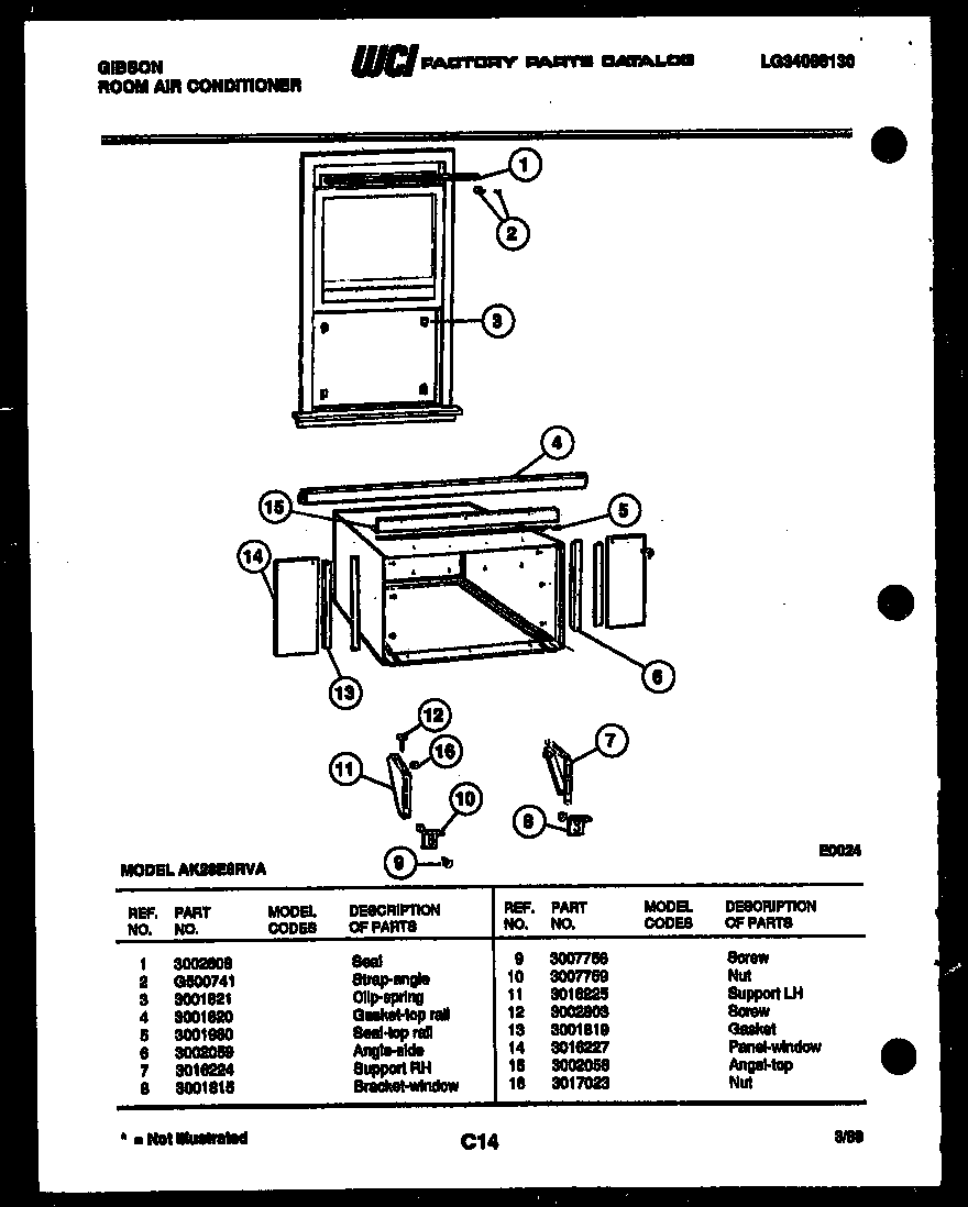 Cabinet and installation parts
