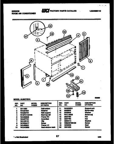 Cabinet and installation parts