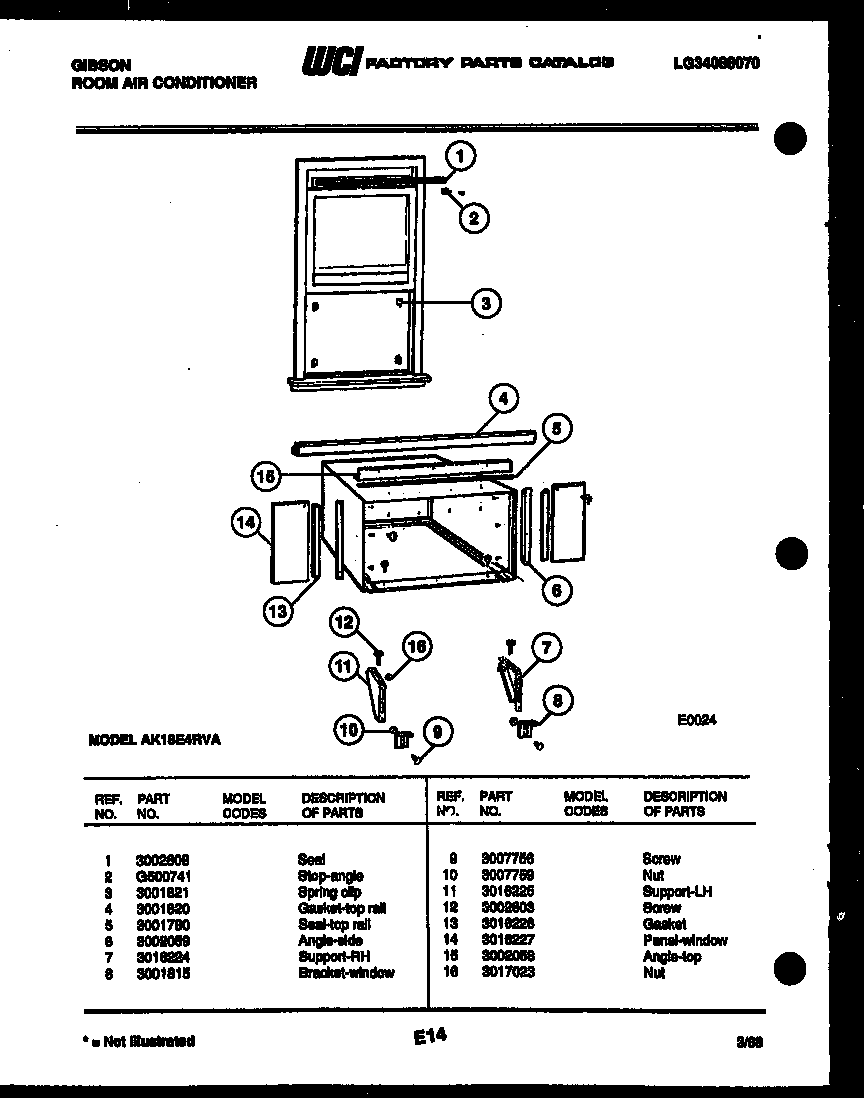 Cabinet and installation parts