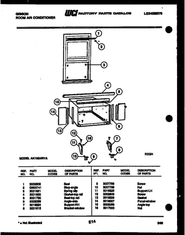 Cabinet and installation parts