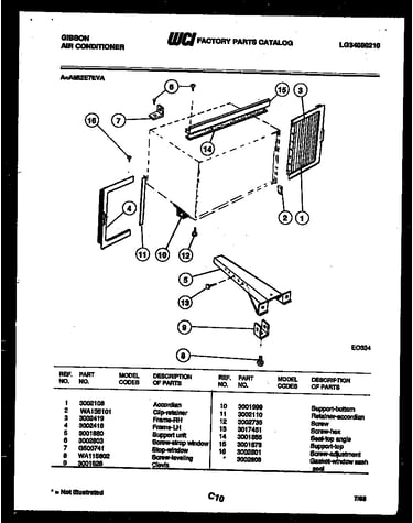Cabinet and installation parts