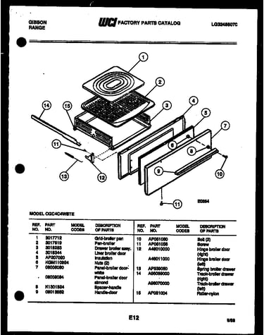 Broiler drawer parts