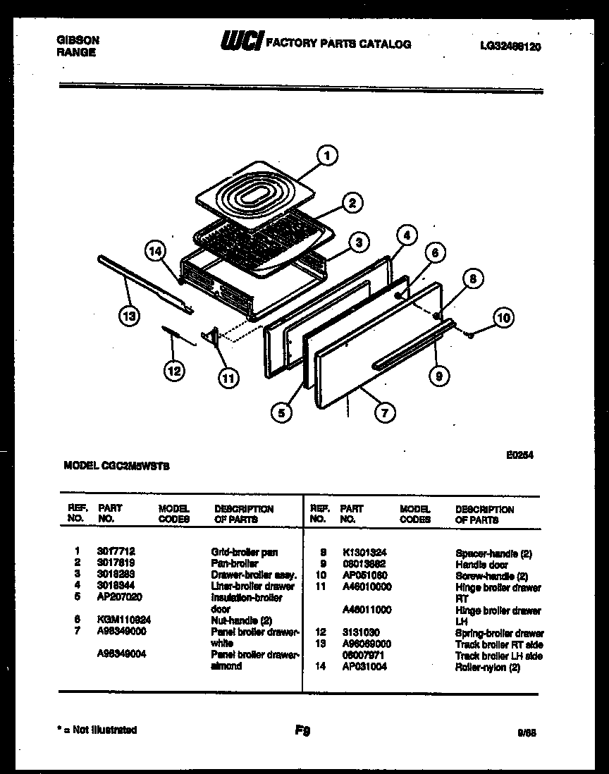Broiler drawer parts