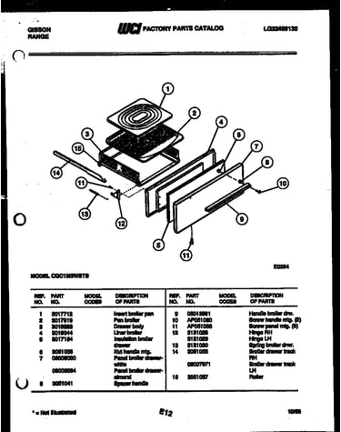 Broiler drawer parts