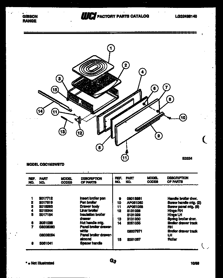Broiler drawer parts