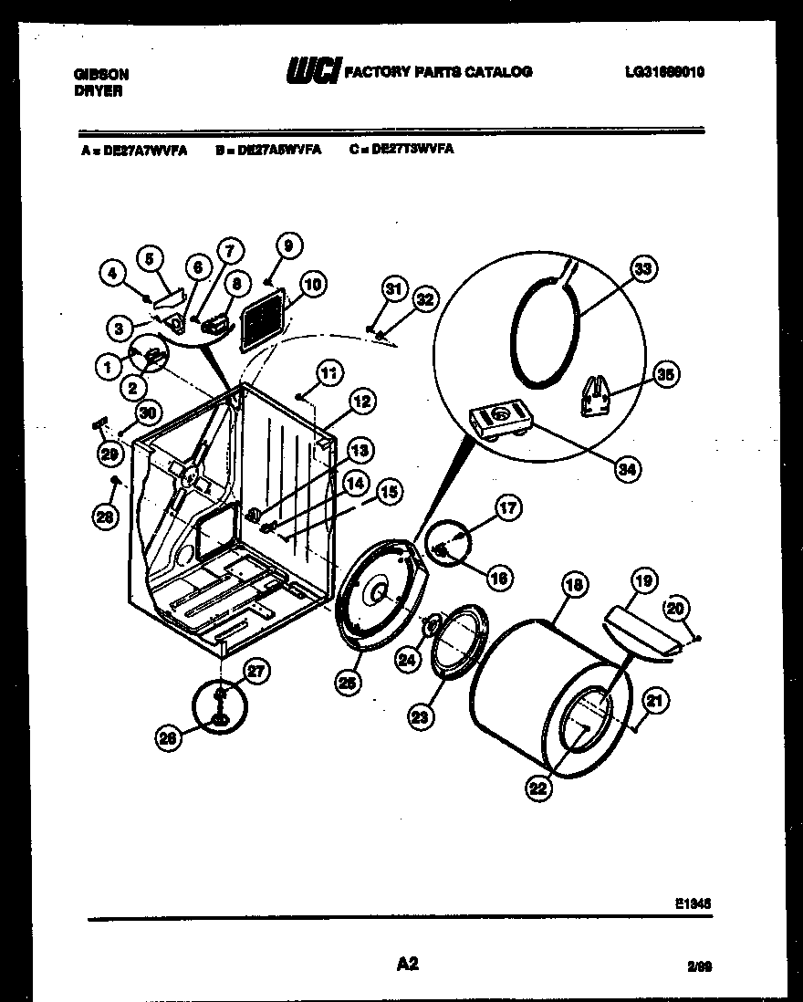 Cabinet and component parts
