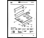 Gibson CGA1M2WSTC backguard and cooktop parts diagram