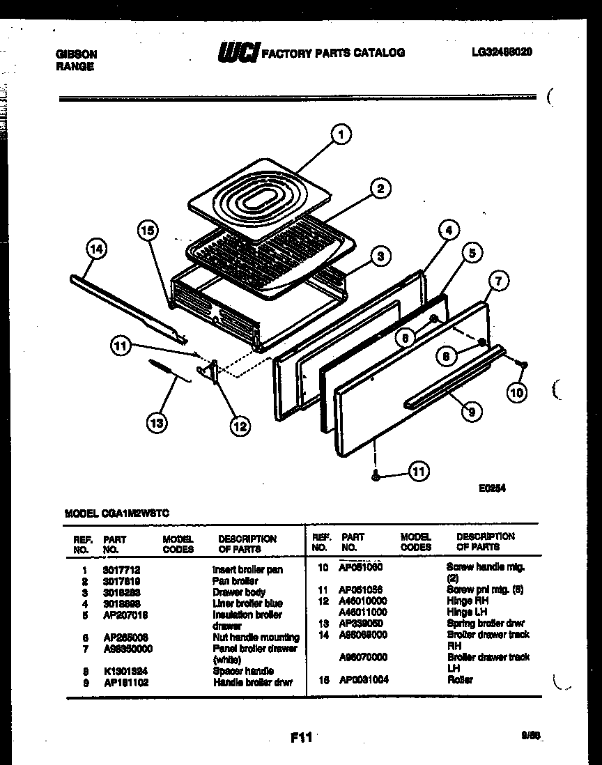 BROILER DRAWER PARTS