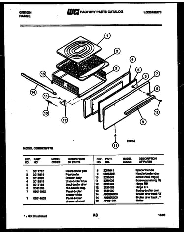 Broiler drawer parts