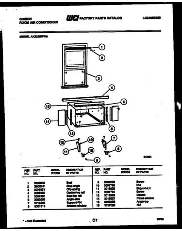 Cabinet and installation parts