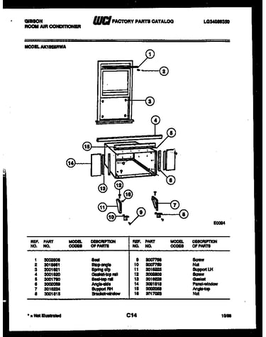 Cabinet and installation parts