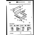 Gibson CGC3M2WSTD backguard and cooktop parts diagram