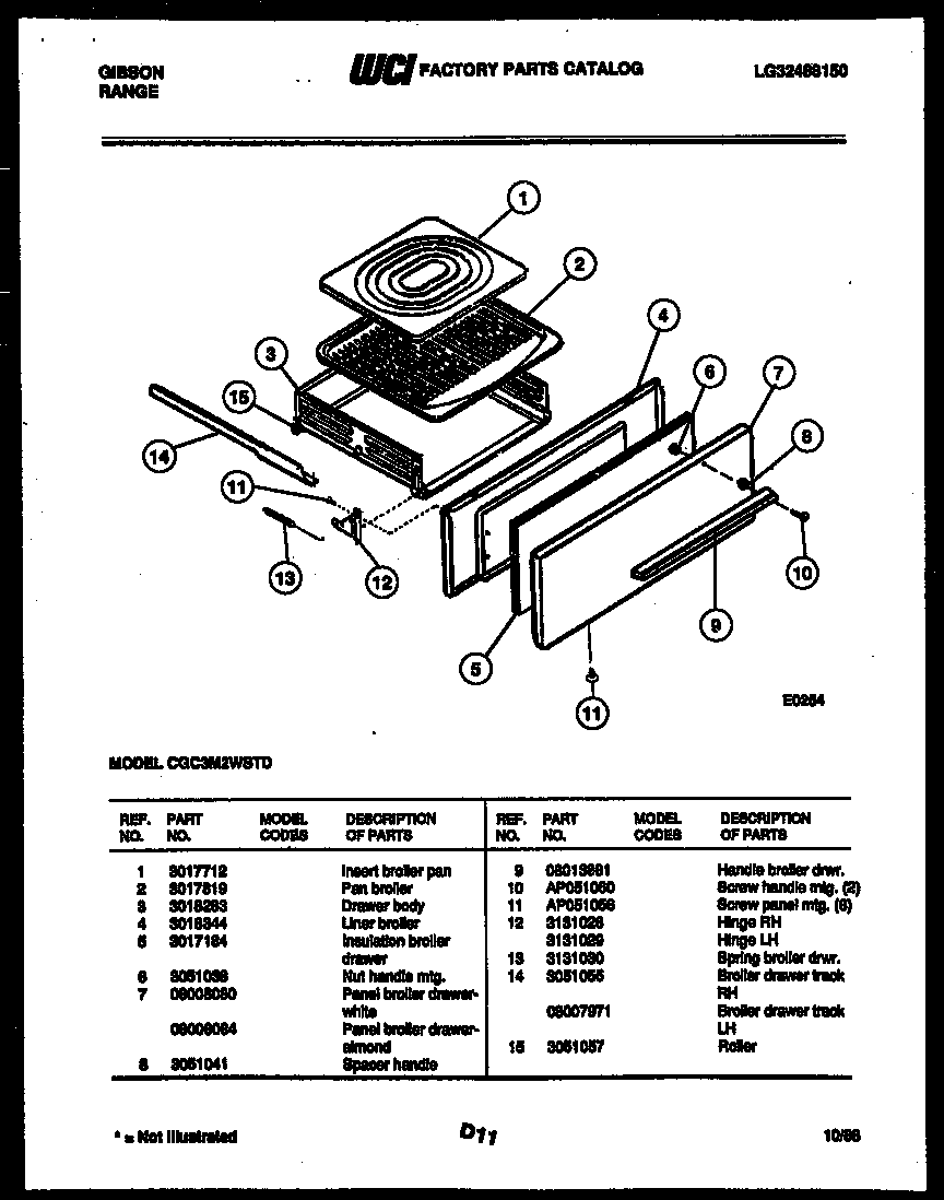 Broiler drawer parts