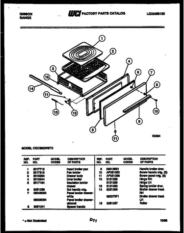 Broiler drawer parts