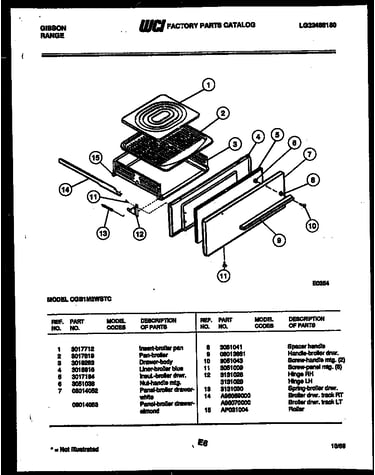 Broiler drawer parts