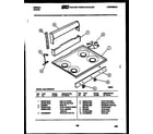 Gibson CGA1M3WSTB backguard and cooktop parts diagram