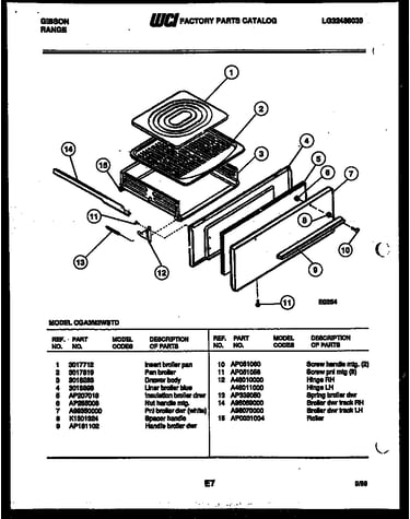 Broiler drawer parts