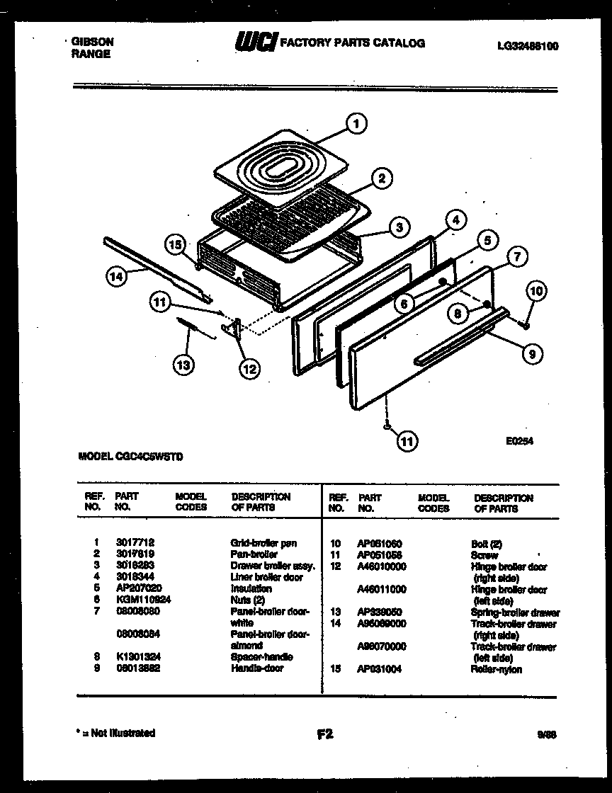 BROILER DRAWER PARTS