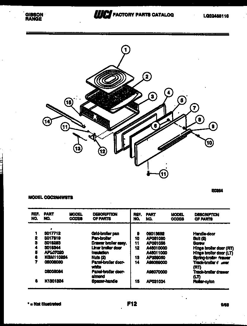 Broiler drawer parts