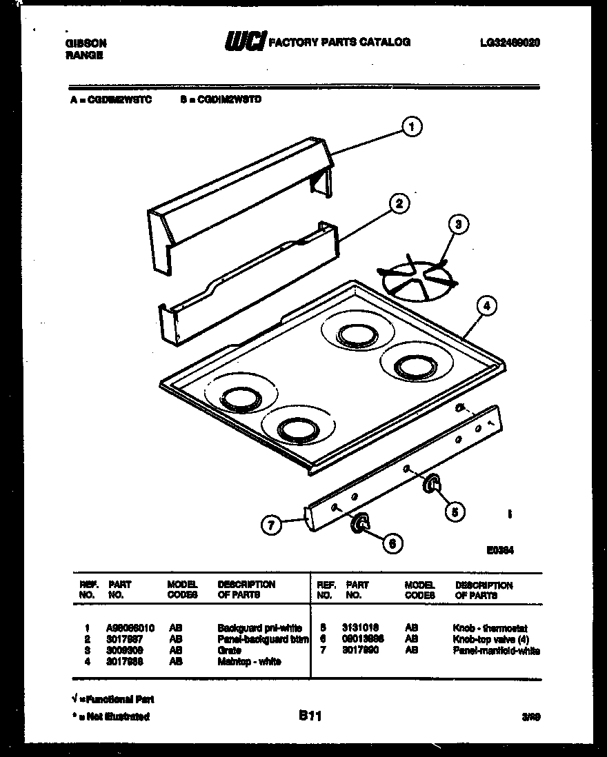 Backguard and cooktop parts