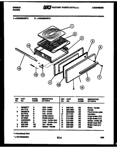 Broiler drawer parts
