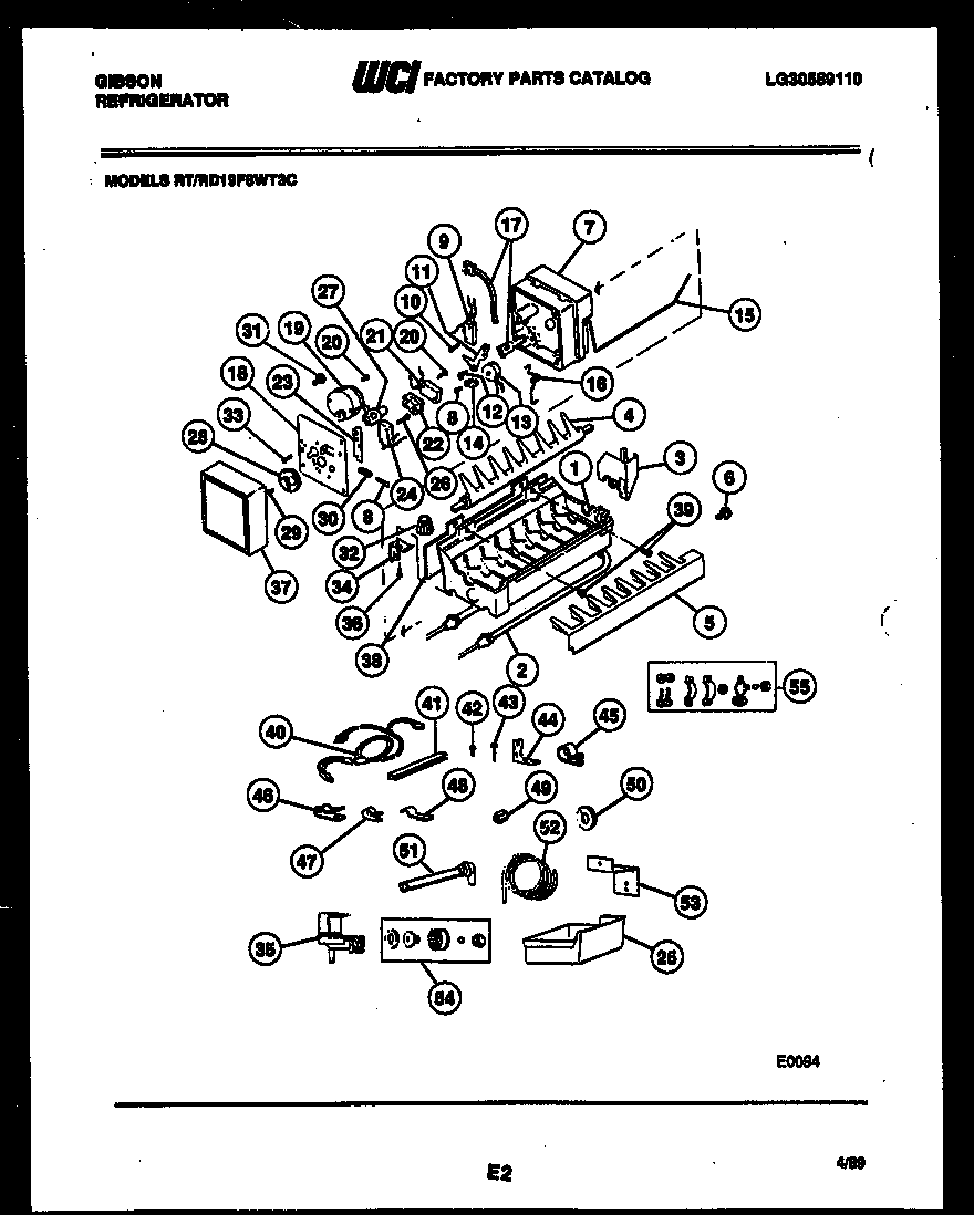 Ice maker and installation parts