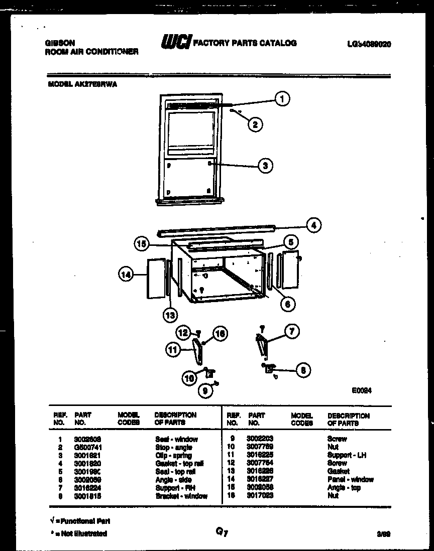 Cabinet and installation parts