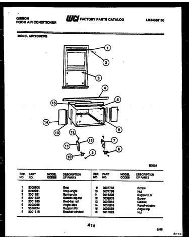 Cabinet and installation parts