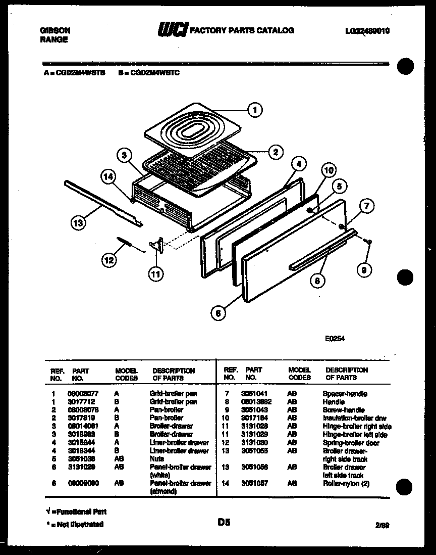 Broiler drawer parts