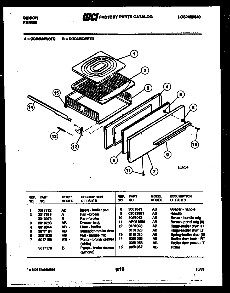 BROILER DRAWER PARTS