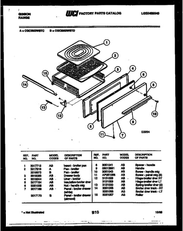 Broiler drawer parts