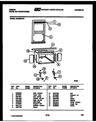 Cabinet and installation parts