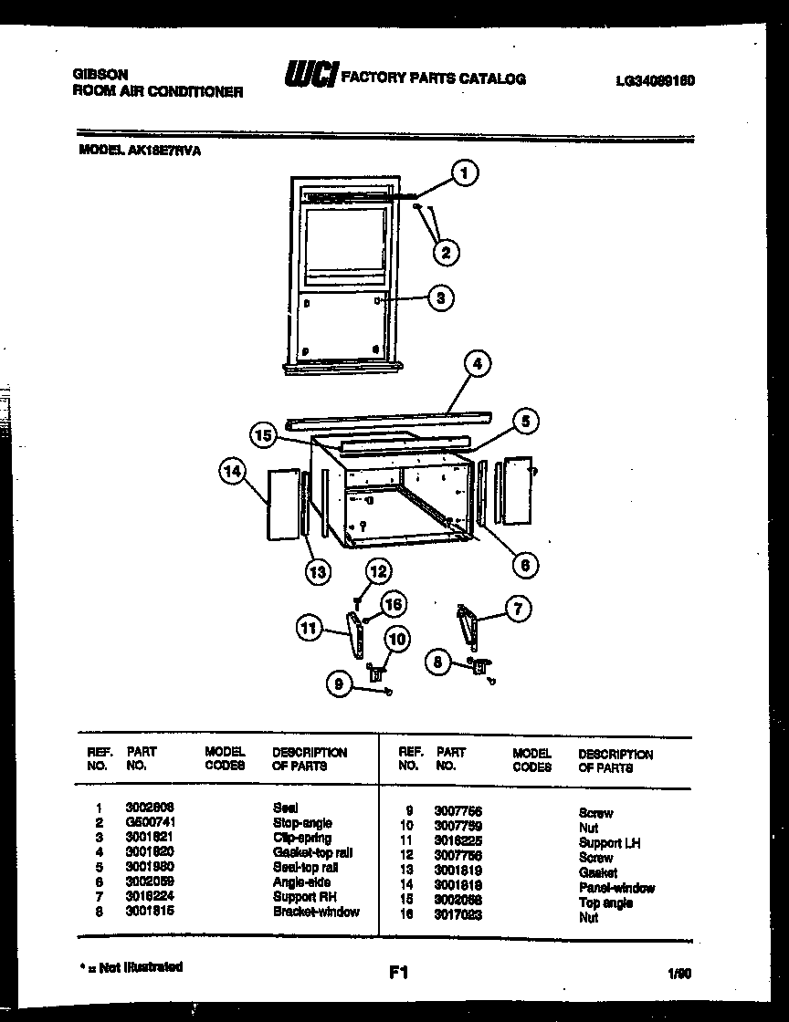 Cabinet and installation parts