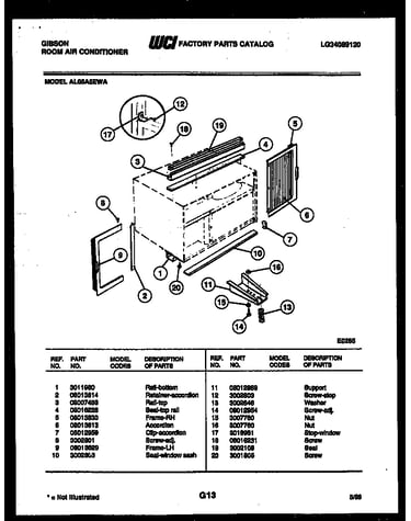 Cabinet and installation parts