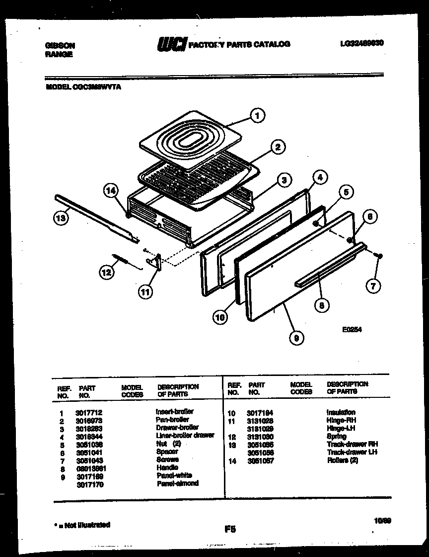 Broiler drawer parts